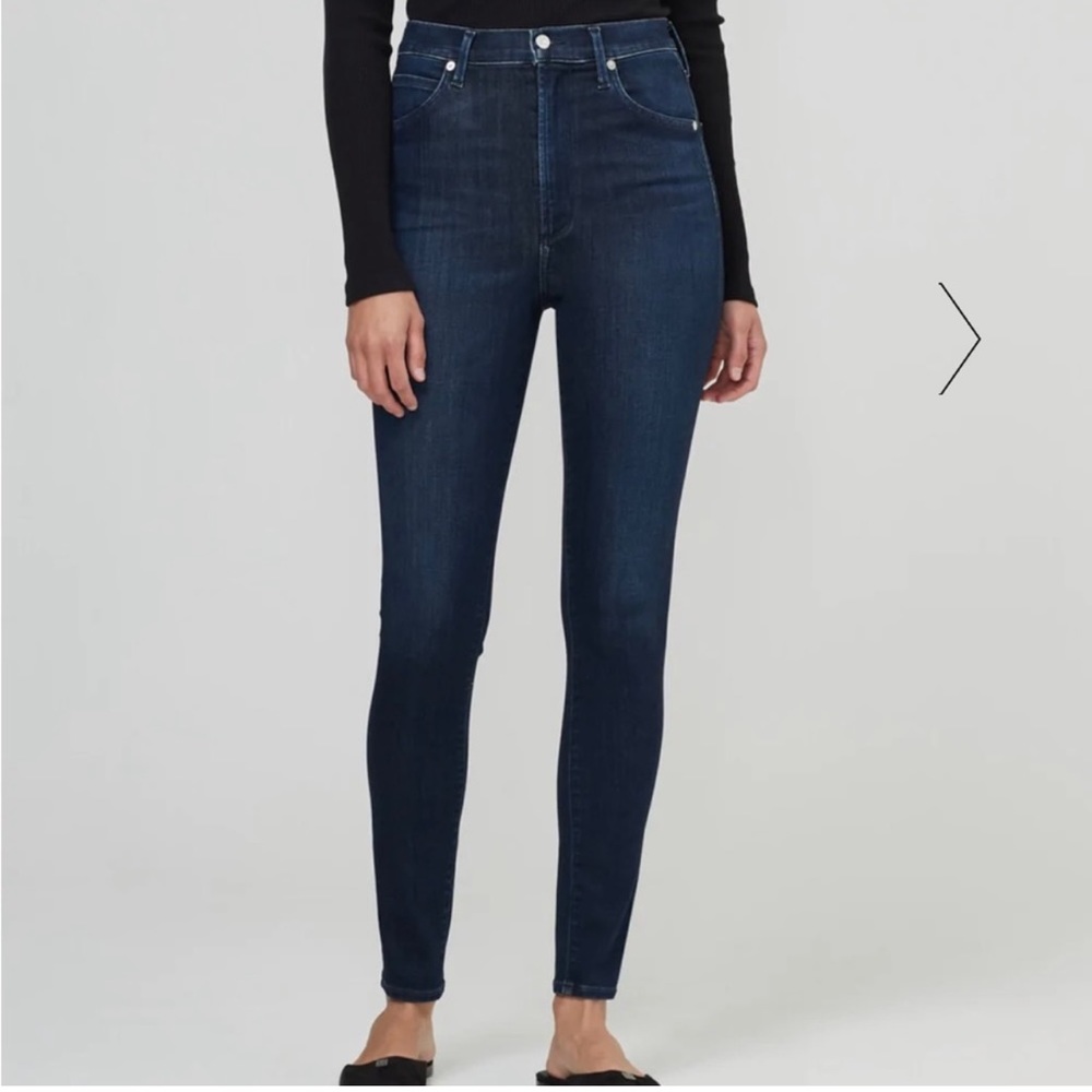 Citizens of Humanity Chrissy Long High Rise Skinny Dark Denim Jean